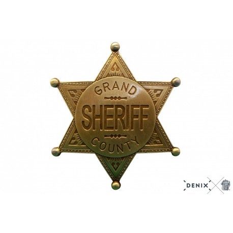 Oeste - Placa de Sheriff Grand County Dorada