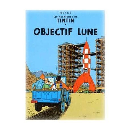 Poster Tintin Objetivo la luna